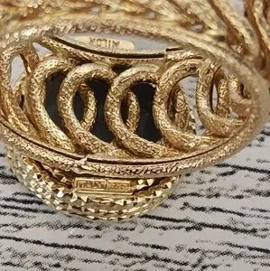 Milor Jewelry 587 14k Real Yellow Gold Band Milor Druzy Stones